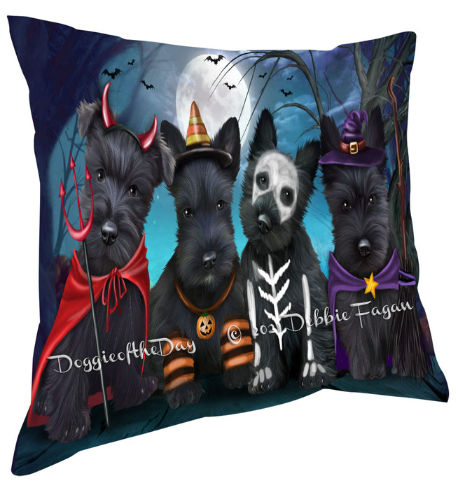 Happy Halloween Trick or Treat Scottish Terrier Dogs Pillow with Top Quality High-Resolution Images - Ultra Soft Pet Pillows for Sleeping - Reversible & Comfort - Ideal Gift for Dog Lover - Cushion for Sofa Couch Bed - 100% Polyester, PILA88573
