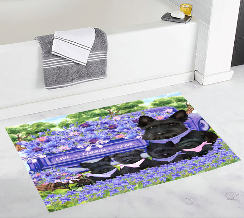 Scottish Terrier Personalized Bath Mat, Explore a Variety of Custom Designs, Anti-Slip Bathroom Rug Mats, Pet and Dog Lovers Gift