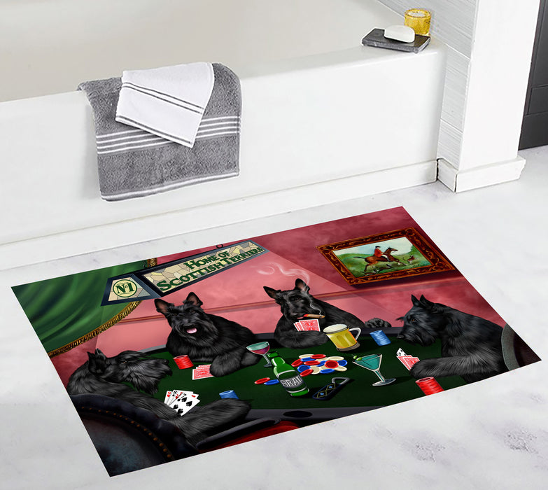 Home of  Scottish Terrier Dogs Playing Poker Bath Mat