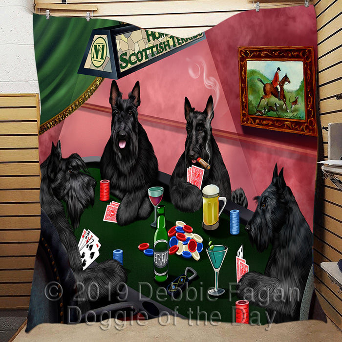 Home of  Scottish Terrier Dogs Playing Poker Quilt