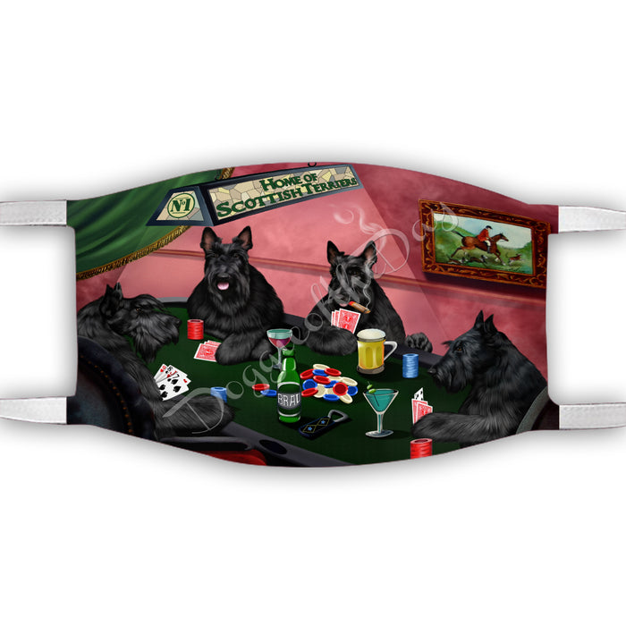 Home of Scottish Terrier Dogs Playing Poker Face Mask FM49819