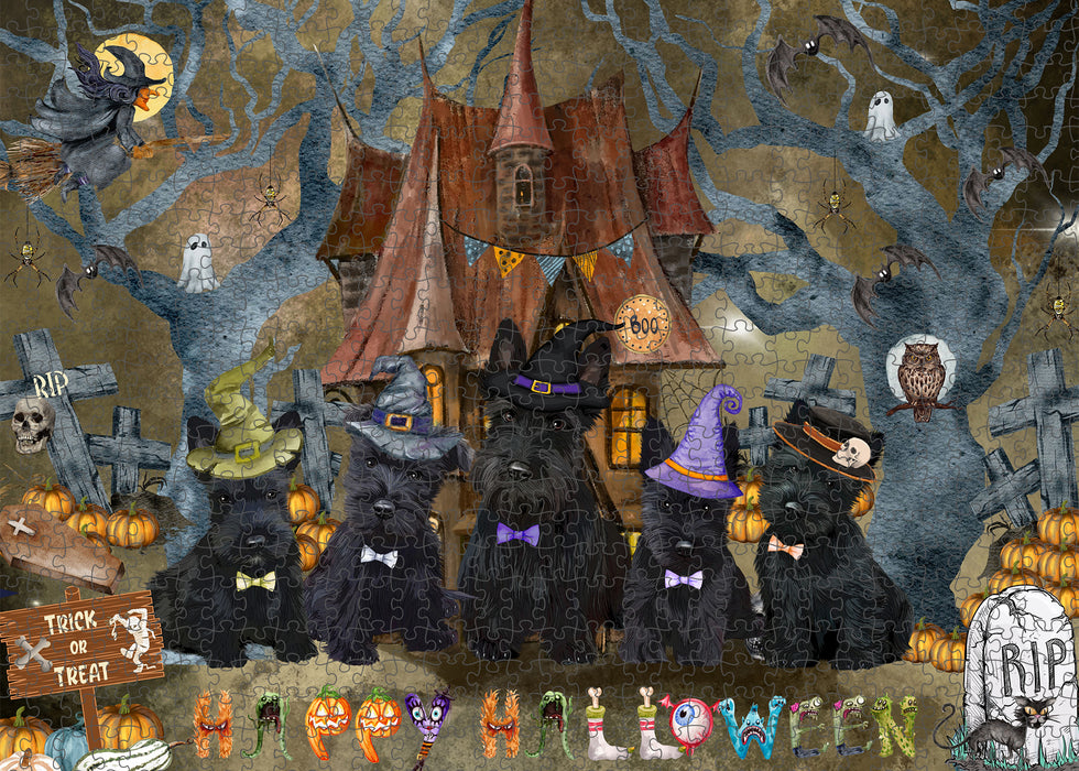 Scottish Terrier Jigsaw Puzzle: Explore a Variety of Designs, Interlocking Halloween Puzzles for Adult, Custom, Personalized, Pet Gift for Dog Lovers