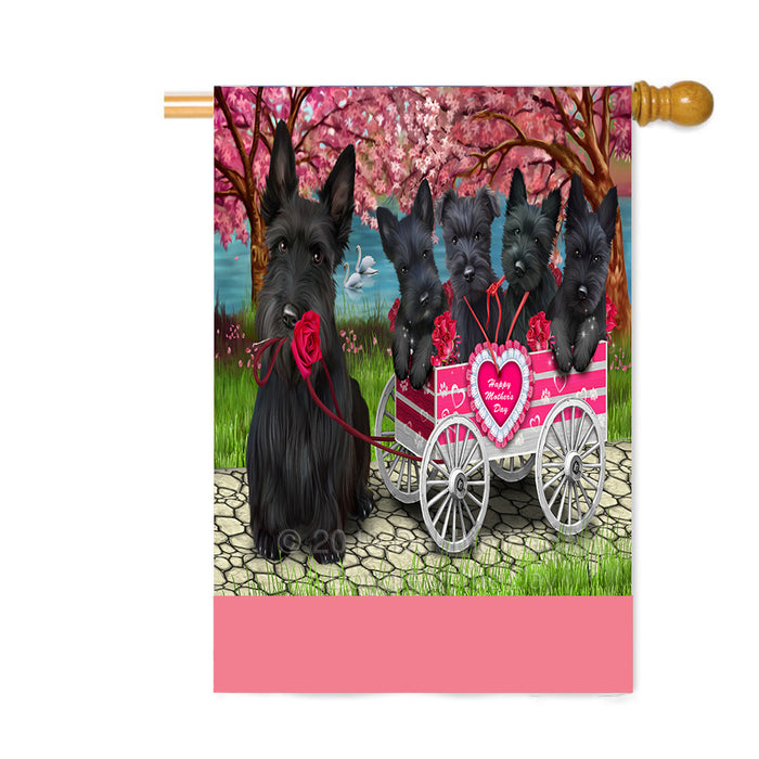 Personalized I Love Scottish Terrier Dogs in a Cart Custom House Flag FLG-DOTD-A62239