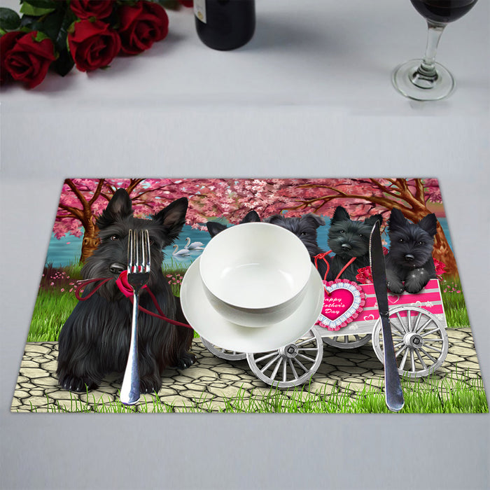 I Love Scottish Terrier Dogs in a Cart Placemat