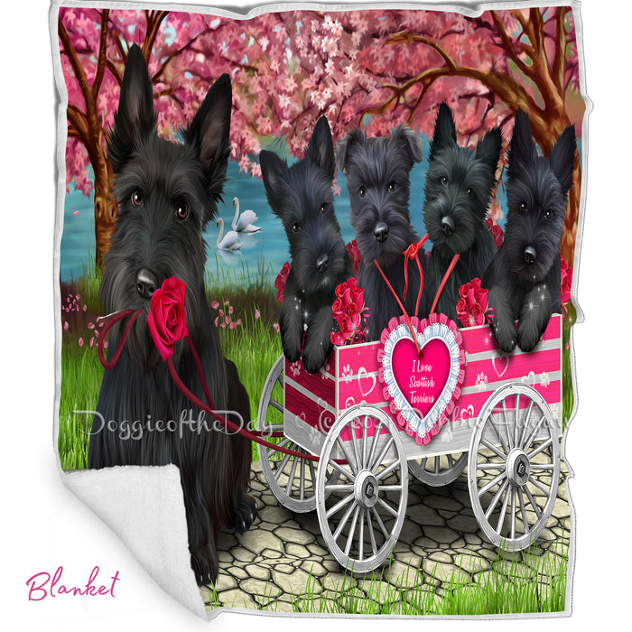 Mother's Day Gift Basket Scottish Terrier Dogs Blanket, Pillow, Coasters, Magnet, Coffee Mug and Ornament