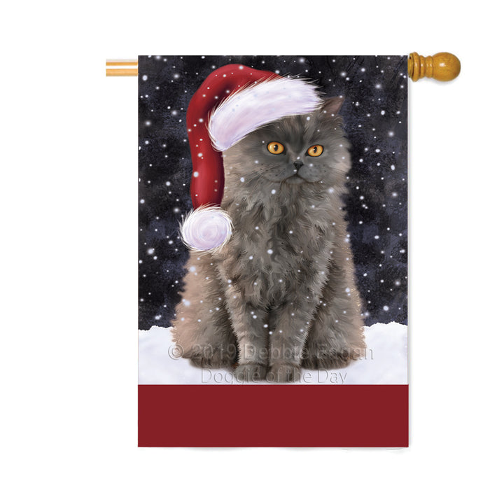 Personalized Let It Snow Happy Holidays Selkirk Rex3 Cat Custom House Flag FLG-DOTD-A62493