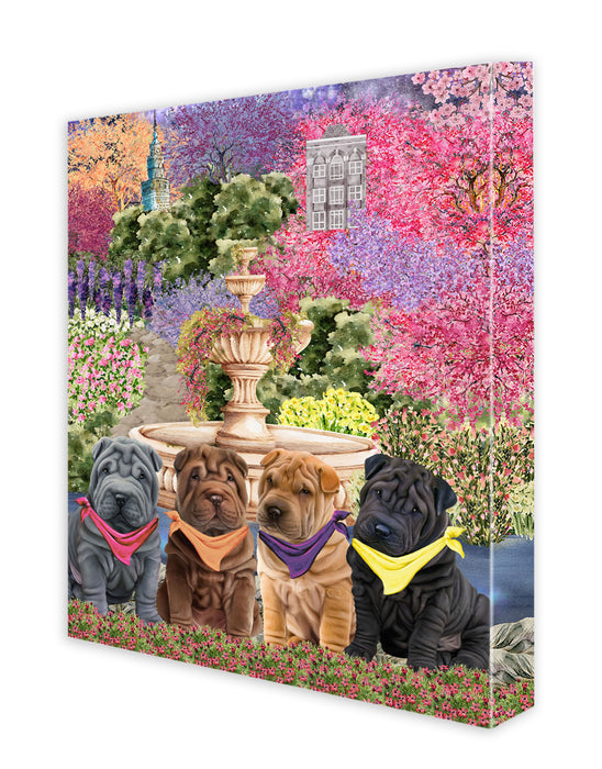Shar Pei Wall Art Canvas, Explore a Variety of Designs, Custom Digital Painting, Personalized, Ready to Hang Room Decor, Dog Gift for Pet Lovers