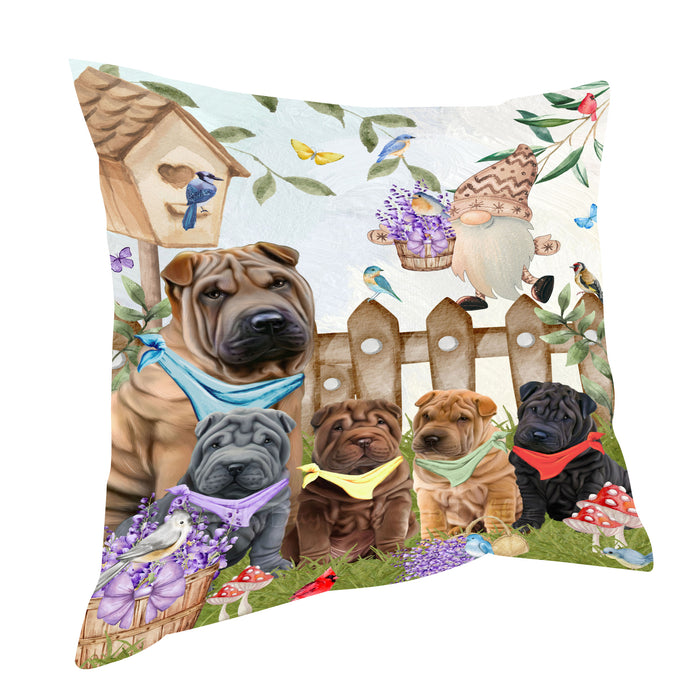 Shar Pei Pillow, Explore a Variety of Personalized Designs, Custom, Throw Pillows Cushion for Sofa Couch Bed, Dog Gift for Pet Lovers