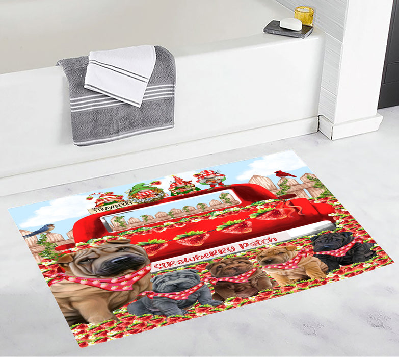 Shar Pei Anti-Slip Bath Mat, Explore a Variety of Designs, Soft and Absorbent Bathroom Rug Mats, Personalized, Custom, Dog and Pet Lovers Gift