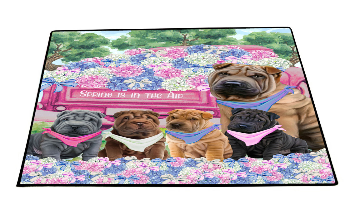 Shar Pei Floor Mats: Explore a Variety of Designs, Personalized, Custom, Halloween Anti-Slip Doormat for Indoor and Outdoor, Dog Gift for Pet Lovers