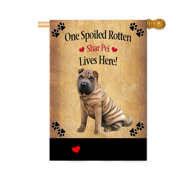 Personalized Spoiled Rotten Shar Pei Dog Custom House Flag FLG-DOTD-A63320