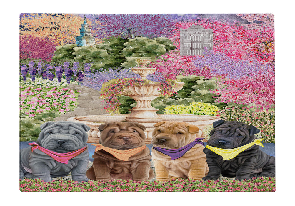 Shar Pei Tempered Glass Cutting Board: Explore a Variety of Custom Designs, Personalized, Scratch and Stain Resistant Boards for Kitchen, Gift for Dog and Pet Lovers