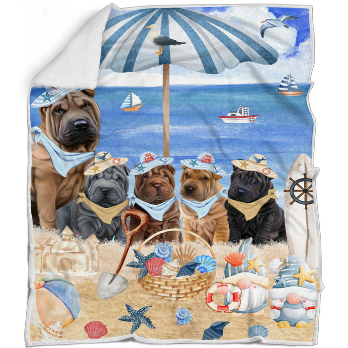 Shar Pei Blanket: Explore a Variety of Custom Designs, Bed Cozy Woven, Fleece and Sherpa, Personalized Dog Gift for Pet Lovers