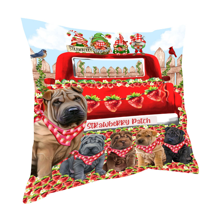 Shar Pei Throw Pillow, Explore a Variety of Custom Designs, Personalized, Cushion for Sofa Couch Bed Pillows, Pet Gift for Dog Lovers