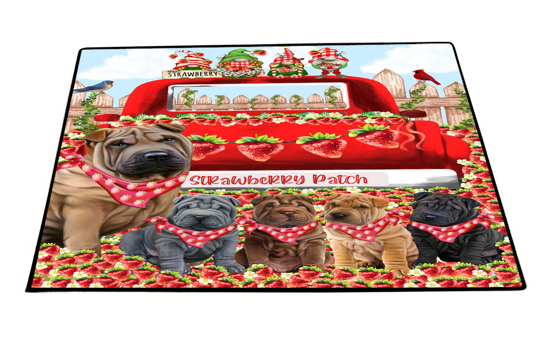 Shar Pei Floor Mat and Door Mats, Explore a Variety of Designs, Personalized, Anti-Slip Welcome Mat for Outdoor and Indoor, Custom Gift for Dog Lovers