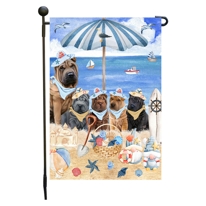 Shar Pei Dogs Garden Flag, Double-Sided Outdoor Yard Garden Decoration, Explore a Variety of Designs, Custom, Weather Resistant, Personalized, Flags for Dog and Pet Lovers