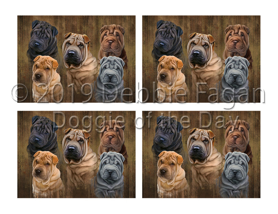 Rustic Shar-Pei Dogs Placemat