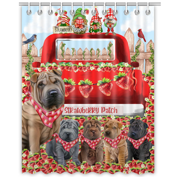 Shar Pei Shower Curtain, Explore a Variety of Custom Designs, Personalized, Waterproof Bathtub Curtains with Hooks for Bathroom, Gift for Dog and Pet Lovers