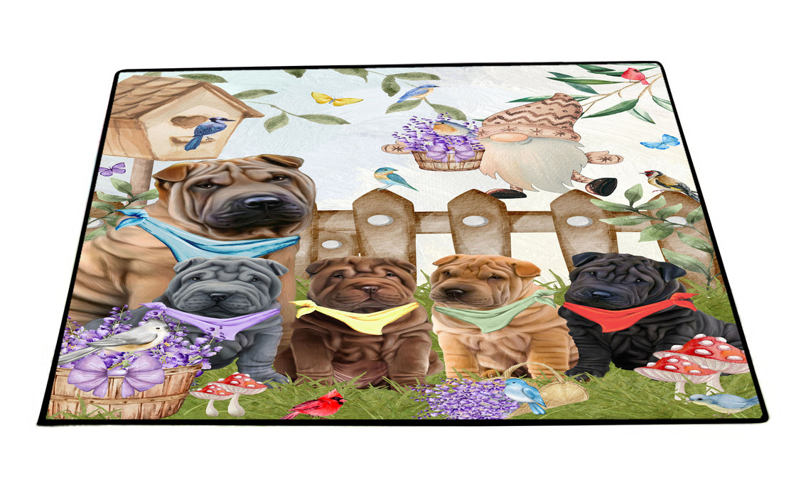 Shar Pei Floor Mat and Door Mats, Explore a Variety of Designs, Personalized, Anti-Slip Welcome Mat for Outdoor and Indoor, Custom Gift for Dog Lovers