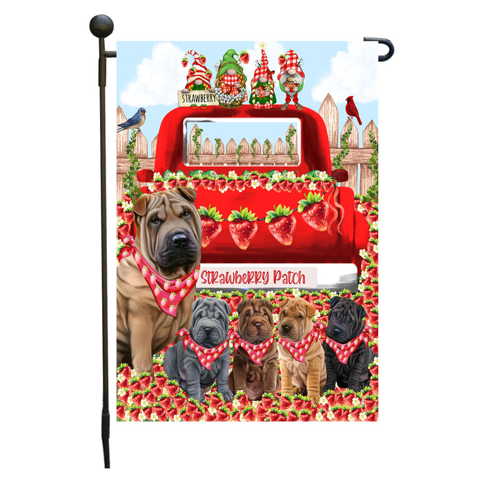 Shar Pei Dogs Garden Flag: Explore a Variety of Custom Designs, Double-Sided, Personalized, Weather Resistant, Garden Outside Yard Decor, Dog Gift for Pet Lovers