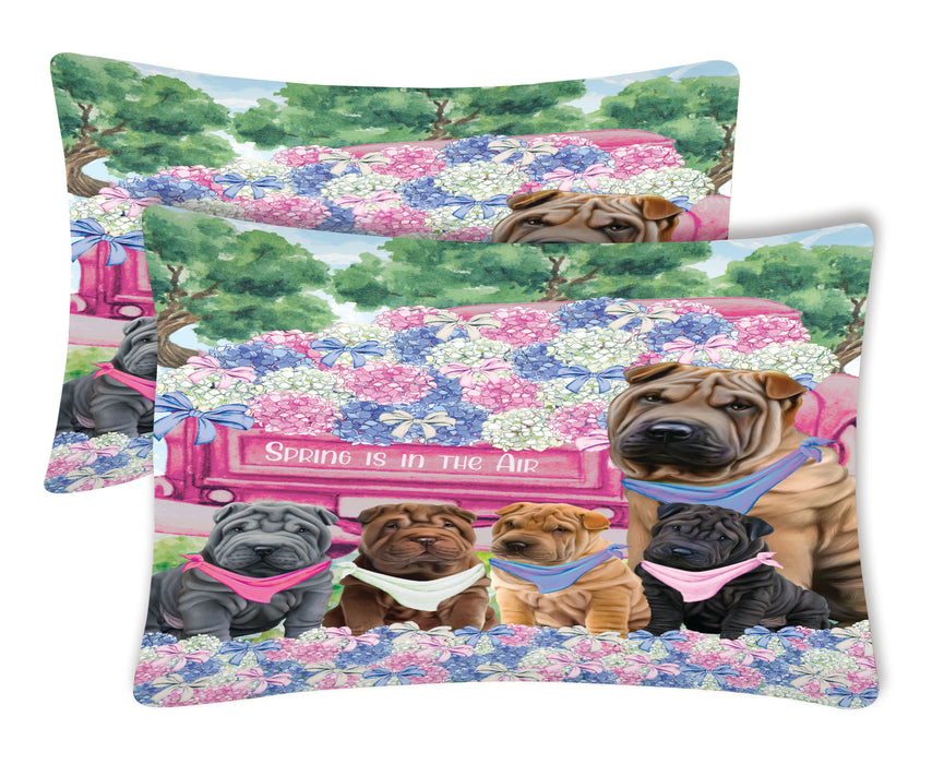 Shar Pei Pillow Case: Explore a Variety of Designs, Custom, Standard Pillowcases Set of 2, Personalized, Halloween Gift for Pet and Dog Lovers