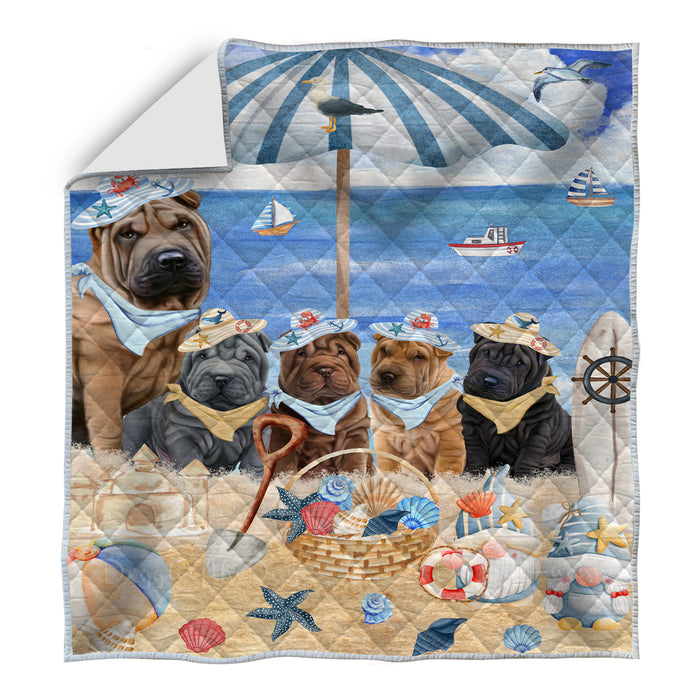 Shar Pei Quilt, Explore a Variety of Bedding Designs, Bedspread Quilted Coverlet, Custom, Personalized, Pet Gift for Dog Lovers