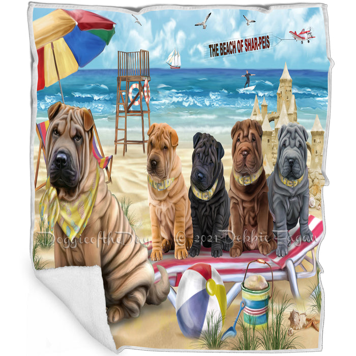 Pet Friendly Beach Shar Peis Dog Blanket BLNKT53283