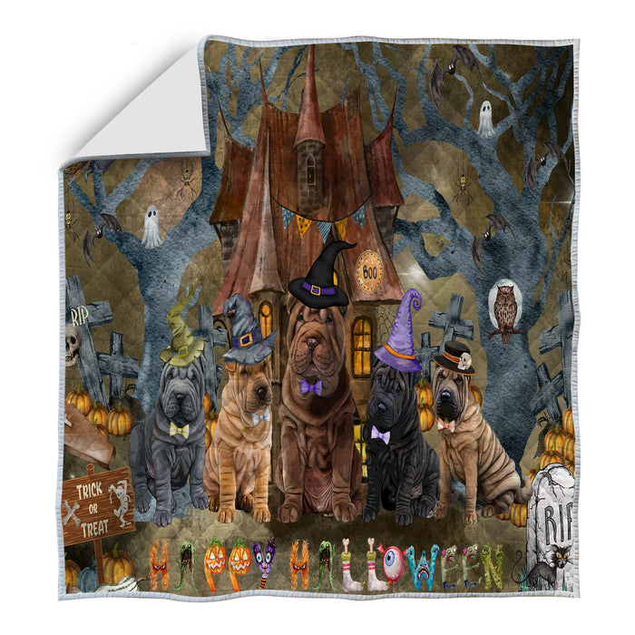 Shar Pei Quilt: Explore a Variety of Custom Designs, Personalized, Bedding Coverlet Quilted, Gift for Dog and Pet Lovers