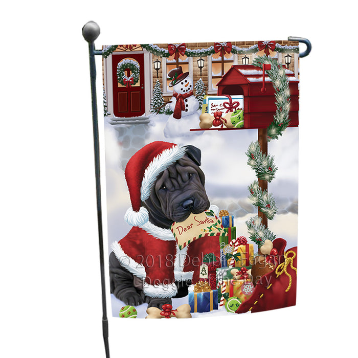 shar Pei Dog Dear Santa Letter Christmas Holiday Mailbox Garden Flag GFLG53986