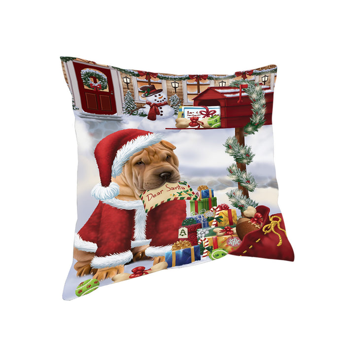 shar Pei Dog Dear Santa Letter Christmas Holiday Mailbox Pillow PIL72328