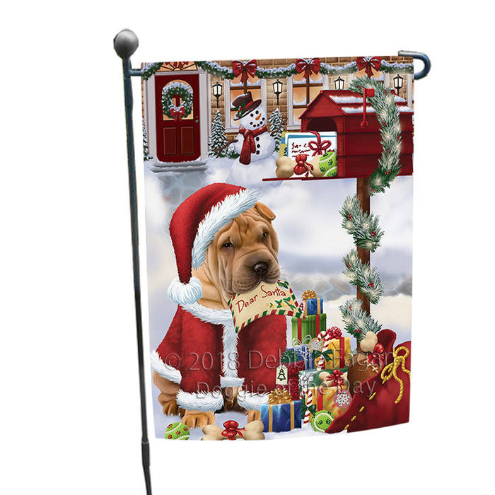shar Pei Dog Dear Santa Letter Christmas Holiday Mailbox Garden Flag GFLG53988