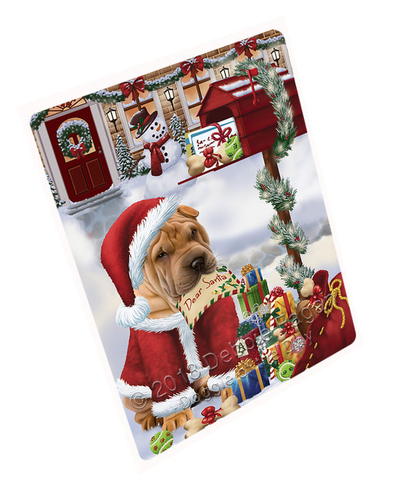 shar Pei Dog Dear Santa Letter Christmas Holiday Mailbox Large Refrigerator / Dishwasher Magnet RMAG84438