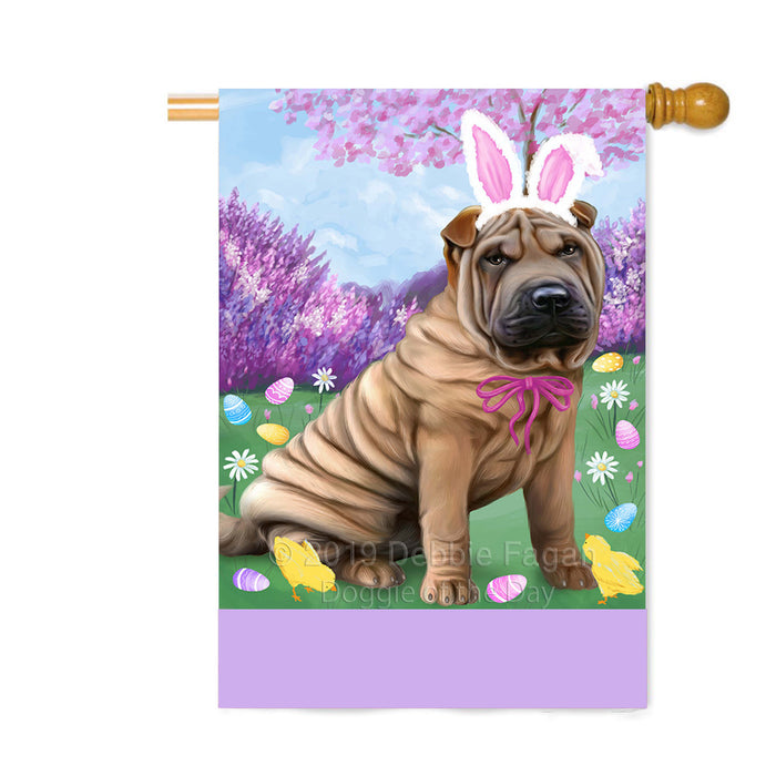 Personalized Easter Holiday Shar Pei Dog Custom House Flag FLG-DOTD-A59051