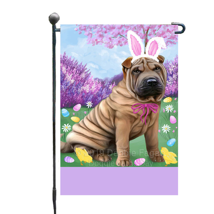 Personalized Easter Holiday Shar Pei Dog Custom Garden Flags GFLG-DOTD-A58995