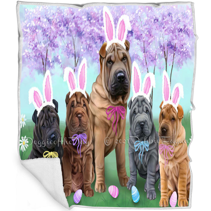 Shar Peis Dog Easter Holiday Blanket BLNKT60096
