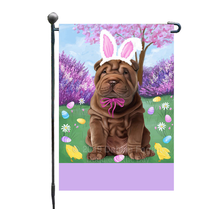 Personalized Easter Holiday Shar Pei Dog Custom Garden Flags GFLG-DOTD-A58997