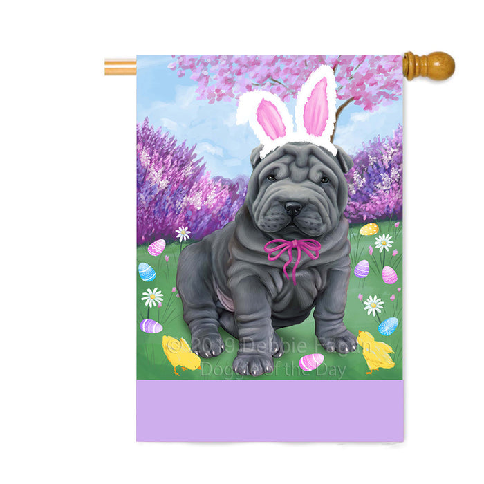 Personalized Easter Holiday Shar Pei Dog Custom House Flag FLG-DOTD-A59054