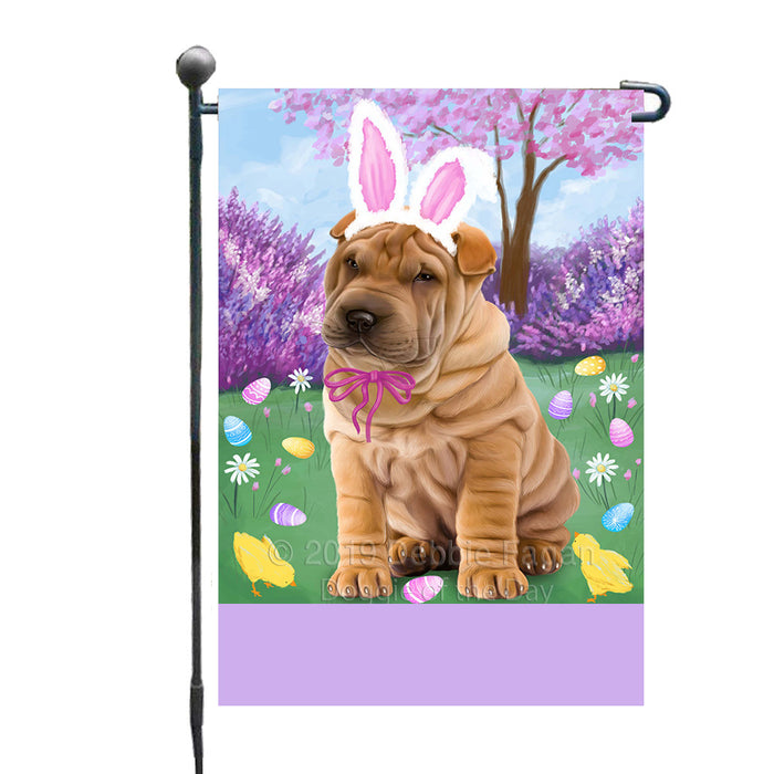 Personalized Easter Holiday Shar Pei Dog Custom Garden Flags GFLG-DOTD-A58999
