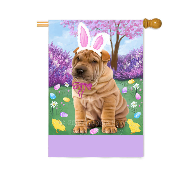 Personalized Easter Holiday Shar Pei Dog Custom House Flag FLG-DOTD-A59055