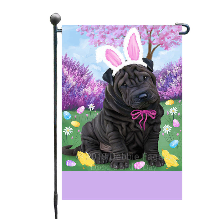Personalized Easter Holiday Shar Pei Dog Custom Garden Flags GFLG-DOTD-A59000