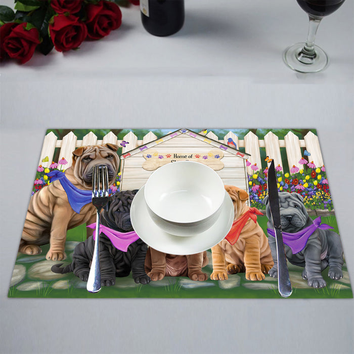 Spring Dog House Shar Pei Dogs Placemat