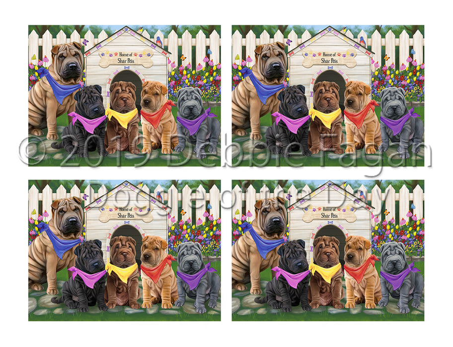 Spring Dog House Shar Pei Dogs Placemat