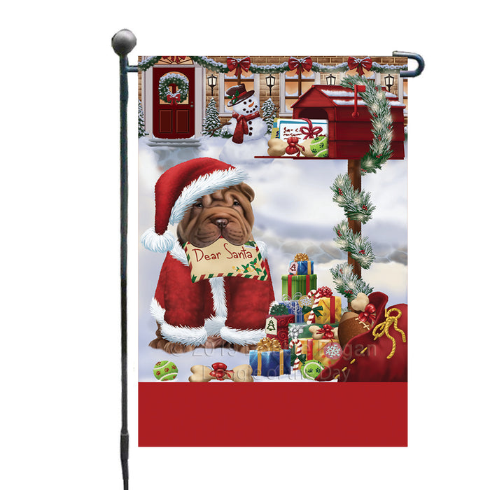 Personalized Happy Holidays Mailbox Shar Pei Dog Christmas Custom Garden Flags GFLG-DOTD-A59969