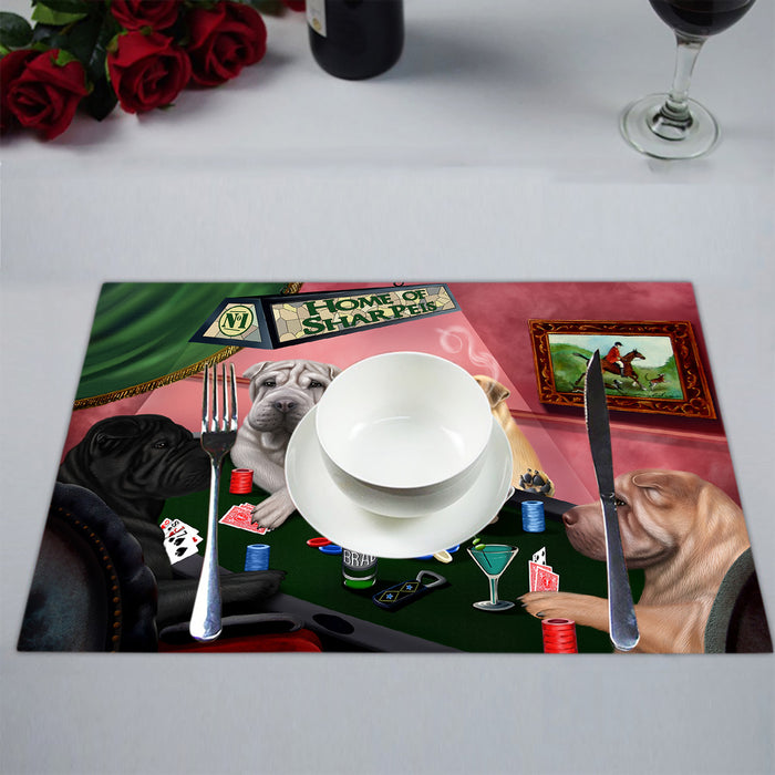 Home of  Shar Pei Dogs Playing Poker Placemat