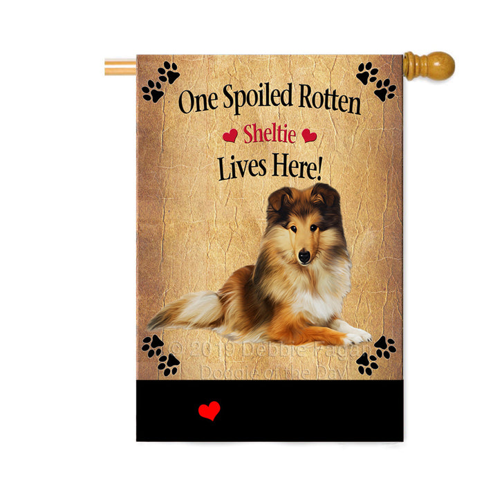 Personalized Spoiled Rotten Sheltie Dog Custom House Flag FLG-DOTD-A63323