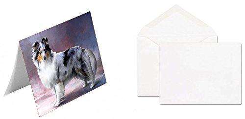 Shetland Sheepdog Blue Merle Dog Handmade Artwork Assorted Pets Greeting Cards and Note Cards with Envelopes for All Occasions and Holiday Seasons