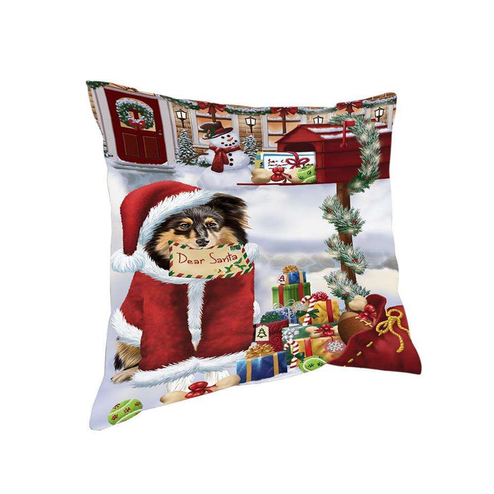 Shetland Sheepdog Dear Santa Letter Christmas Holiday Mailbox Pillow PIL72336