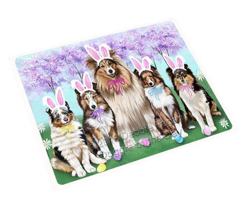 Shetland Sheepdogs Easter Holiday Tempered Cutting Board C52047