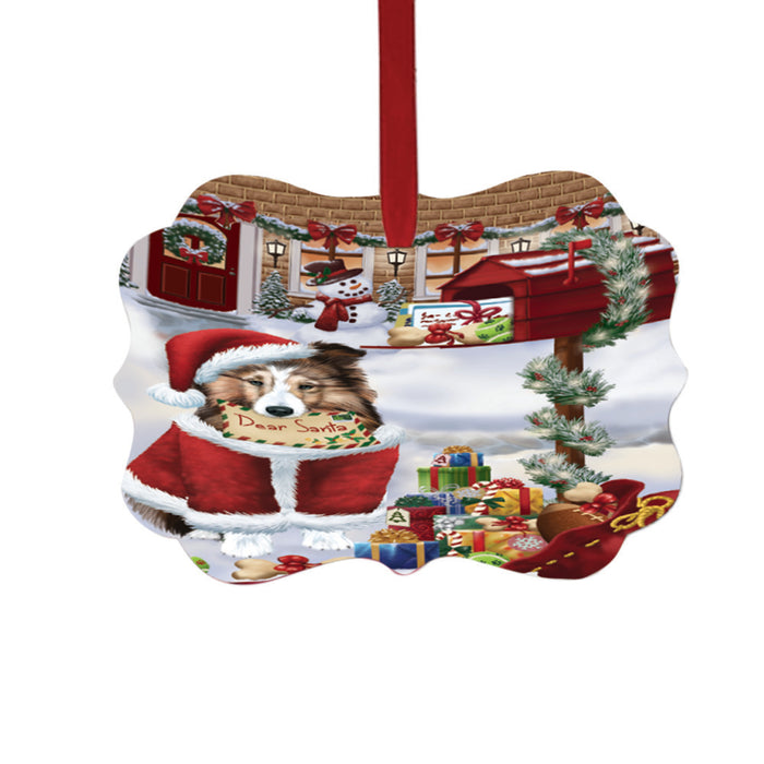 Shetland Sheepdog Dear Santa Letter Christmas Holiday Mailbox Double-Sided Photo Benelux Christmas Ornament LOR49082