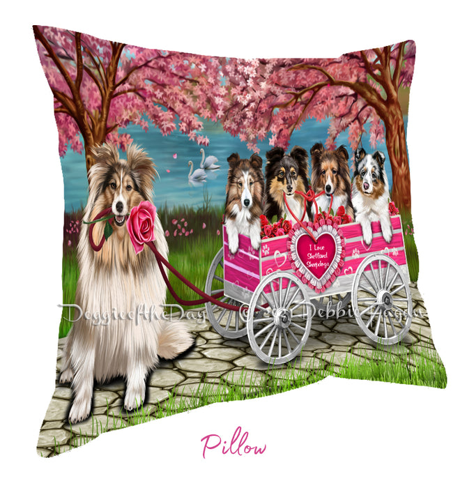 Mother's Day Gift Basket Shetland Sheepdog Blanket, Pillow, Coasters, Magnet, Coffee Mug and Ornament